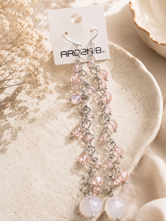 Arden B Jewelry - Vintage Y2K Arden B Pink Beaded Long Dangle Earrings